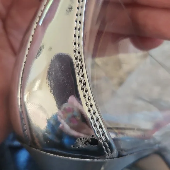 Good American Metallic Silver Heels, Size 9 - Picture 8 of 9